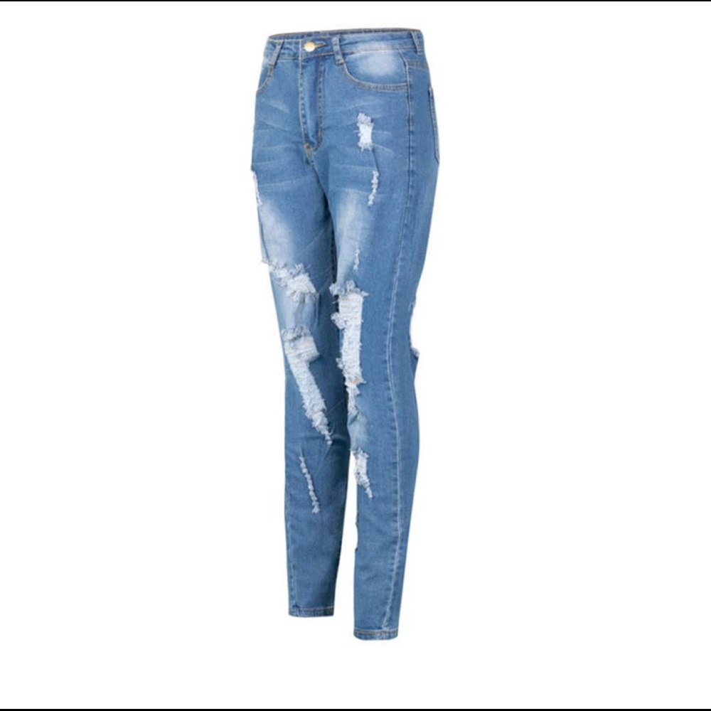 High Waisted Ripped Jeans - Picture 2 of 3